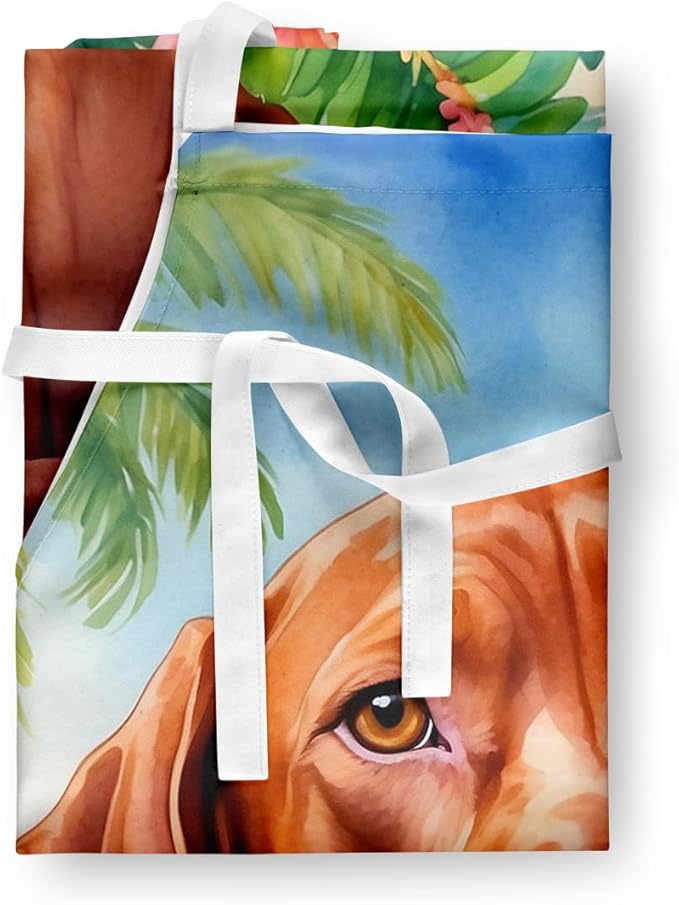 Caroline's Treasures Vizsla Luau Apron Cooking Kitchen Server Baking Crafts Gardening for Adult Women Men, Unisex, Large, Multicolor