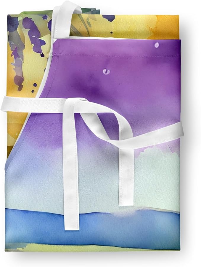 Caroline's Treasures Lavender in Watercolor Apron Cooking Kitchen Server Baking Crafts Gardening for Adult Women Men, Unisex, Large, Multicolor