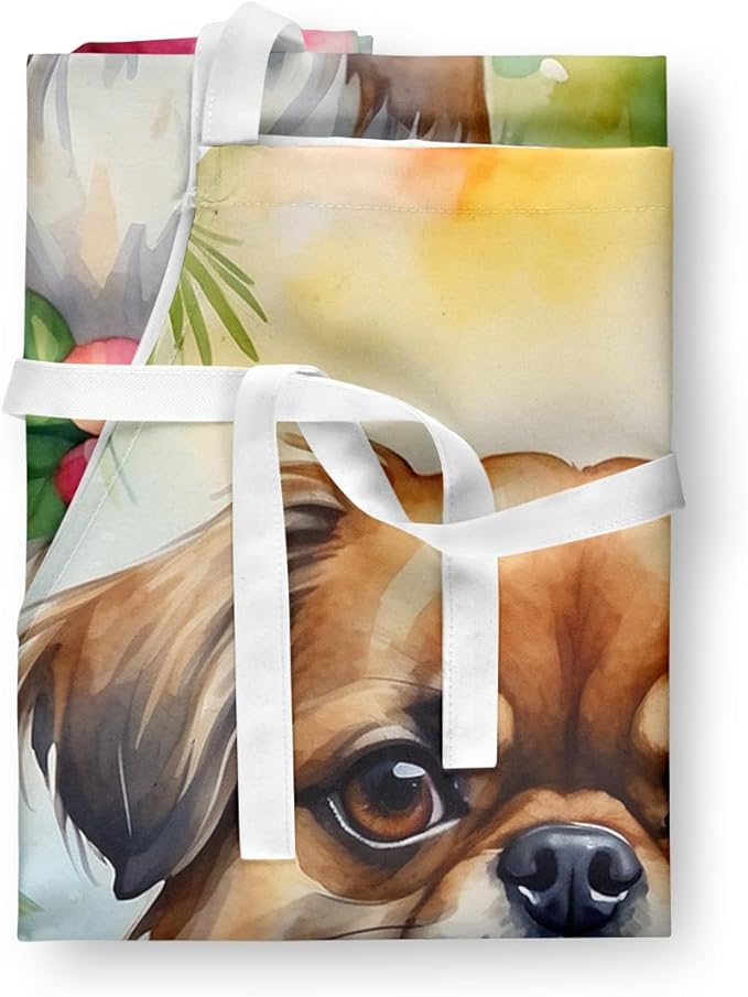 Caroline's Treasures Tibetan Spaniel Luau Apron Cooking Kitchen Server Baking Crafts Gardening for Adult Women Men, Unisex, Large, Multicolor