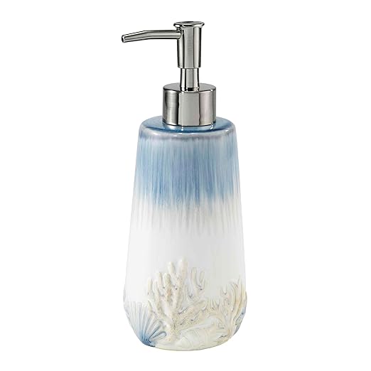 Avanti Linens - Accessory Set, Resin Tumbler, Toothbrush Holder, Soap Dish & Lotion Pump, Durable Bath Decor (Abstract Coastal Collection)