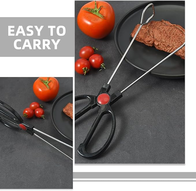 OSALADI 2pcs Stainless Steel Kitchen Tongs Bbq Food Buffet Serving Tongs with Heat Resistant Handles for Grill and Outdoor Cooking