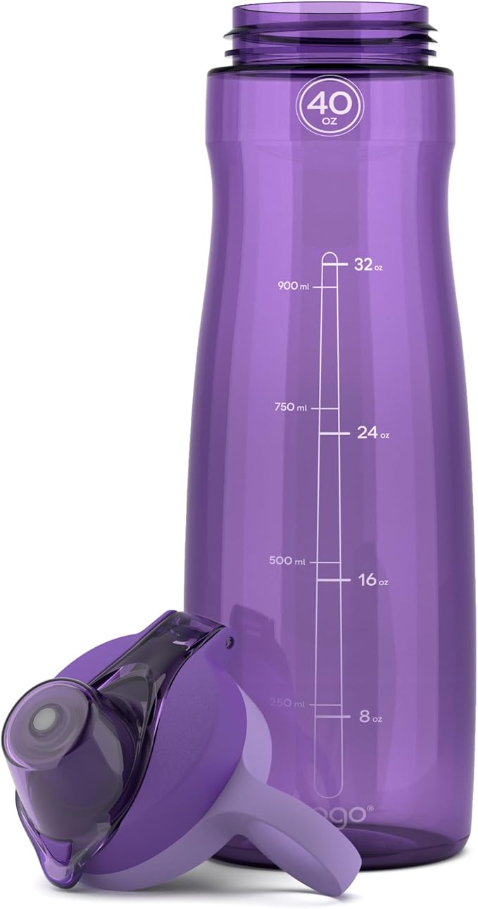 Pogo Plastic Water Bottle with Chug Lid and Carry Handle, Reusable, BPA Free, Dishwasher Safe, Perfect for Travel, School, Outdoors, and Gym | 18oz, 32oz, 40oz, 64oz