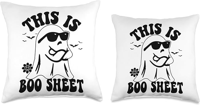 This Is Some Boo Sheet Funny Halloween Ghost Throw Pillow
