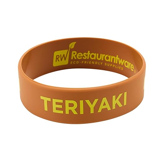 Restaurantware Silicone Squeeze Bottle Band 10 Count 2.75 Inch Dishwasher Safe Condiment Identification Band, Teriyaki Brown Non-Slip Label Band for Condiment Labeling at Restaurants, Food Trucks
