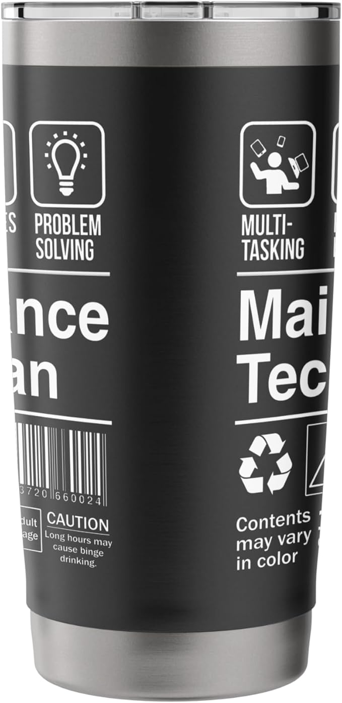 Maintenance Technician Funny Description Label Stainless Steel Insulated Tumbler