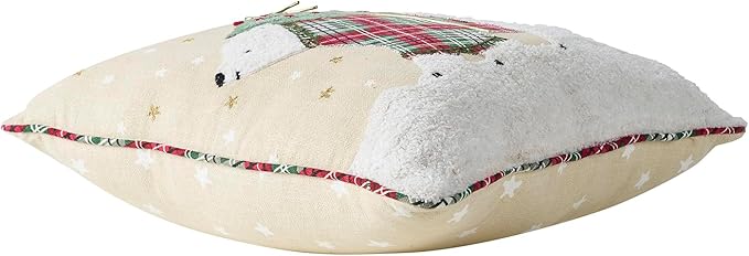 Hallmark - Decorative Throw Pillow for Couch or Bed, Holiday Home Décor, 18" x 18", (Polar Bear, Beige)