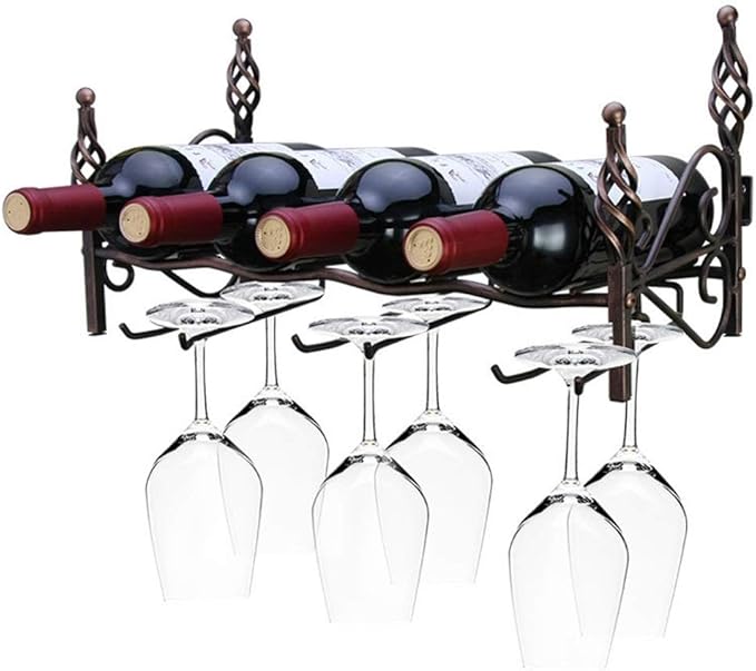 Creative European Wrought Iron Wine Rack Living Room Kitchen Bar Wall Decoration Rack Free Standing Narrow
