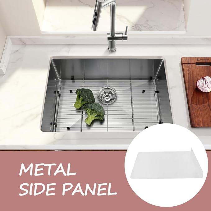 Lurrose 2 Pcs Sink Wall Kitchen Splash Guard Sink Protectors for Kitchen Sink Splatter Splash Guards Sink Splash Pad Sink Accessories Sink Edge Protector Silver Stainless Steel