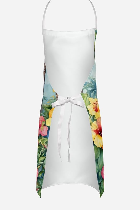 Caroline's Treasures Boxer Luau Apron Cooking Kitchen Server Baking Crafts Gardening for Adult Women Men, Unisex, Large, Multicolor