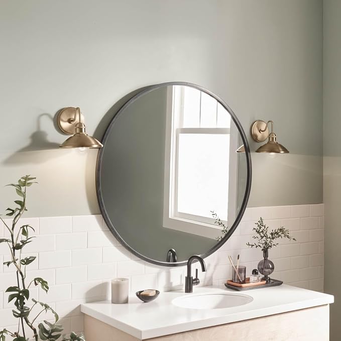 Kichler Clyde 1 Light Bathroom Vanity in a Rich Champagne Bronze Finish, for Bathrooms, (7.25" H x 7.5" W x 8.25" Ext.), 45943CPZ