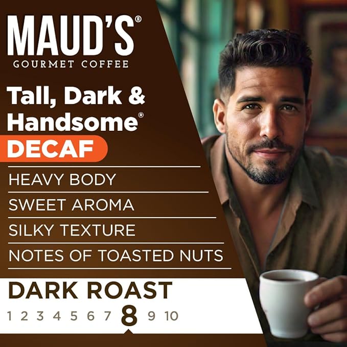 Maud's Decaf Dark Roast Coffee Pods, 100 ct, Decaffeinated Single Serve Pods – 100% Arabica, Compatible with Keurig K Cups Maker