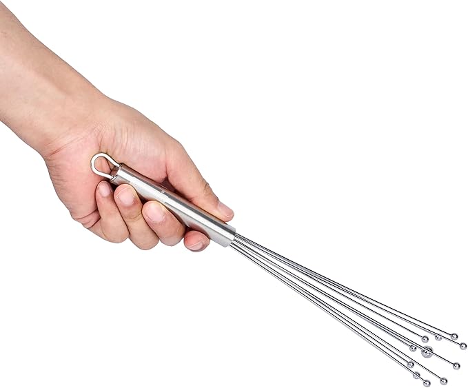 Restaurantware 12.5 in Stainless Steel Ball Whisk - 24 Pack - German Standard Egg Beater with Ergonomic Handle, Dishwasher Safe - Manual Mixer Cooking Whisk for Baking, Stirring, Sauces, Beating