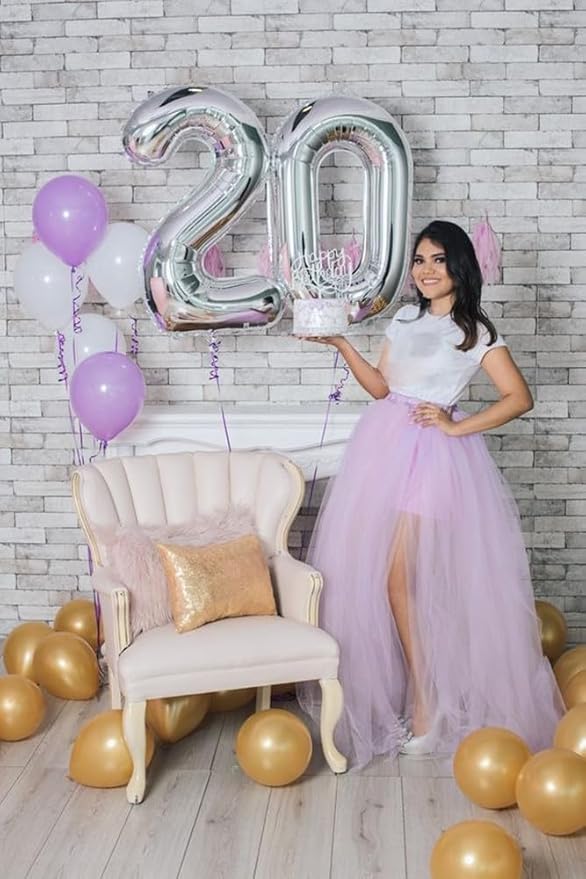 40 Inch Party Decoration, Glamorous 40th Birthday Party Decorations for Women Men, Silver Big Number Balloon for Wedding Anniversaries Decoration