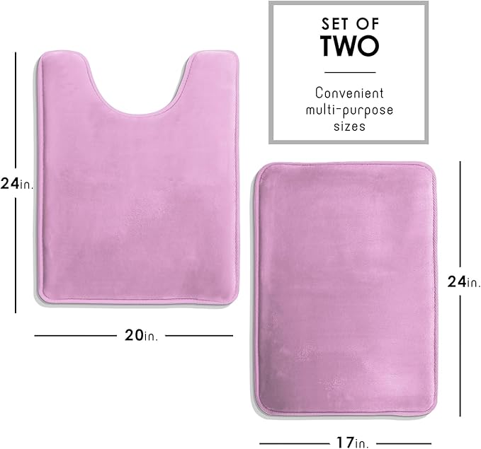 Clara Clark Bathroom Rugs, Velvet Memory Foam Bath Mat, Non-Slip Bath Rugs, Machine Wash, Dries Quickly, Ultra Soft Plush Bath Mats for Bathroom,