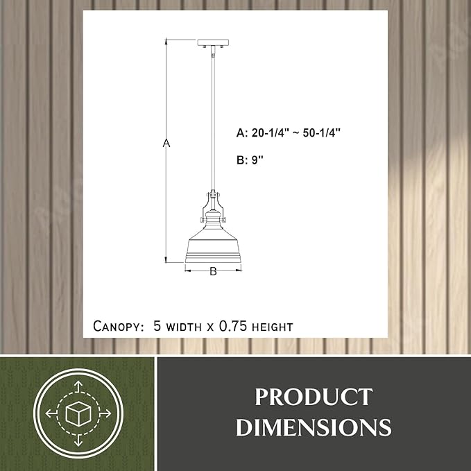 VAXCEL Beloit Brushed Gold Farmhouse Mini Pendant Ceiling Light with Clear Glass Shade, Adjustable Height Fixture Perfect for Kitchen Islands, Dining Rooms, or Living Spaces, LED Compatible, Dimmable