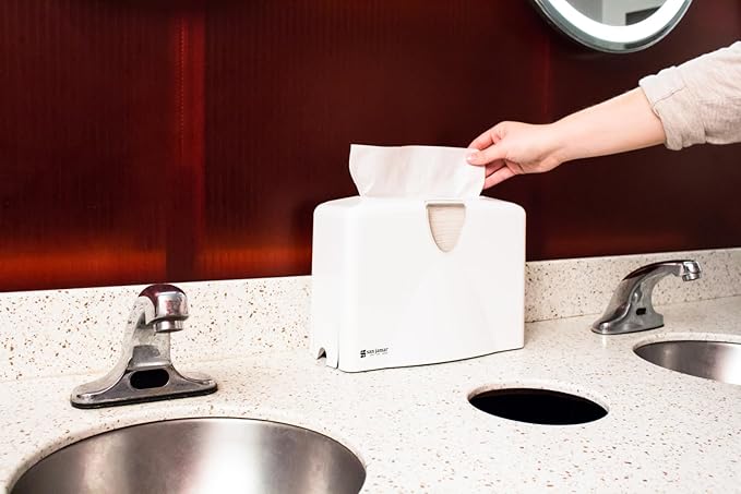 San Jamar Paper Towel Dispenser Countertop Towel Holder, Holds Multifold, C-Fold, Or Singlefold Towels for Bathroom, Restaurants, Cafes, Fast Food, Plastic, 9 X 12.25 X 6 Inches, White