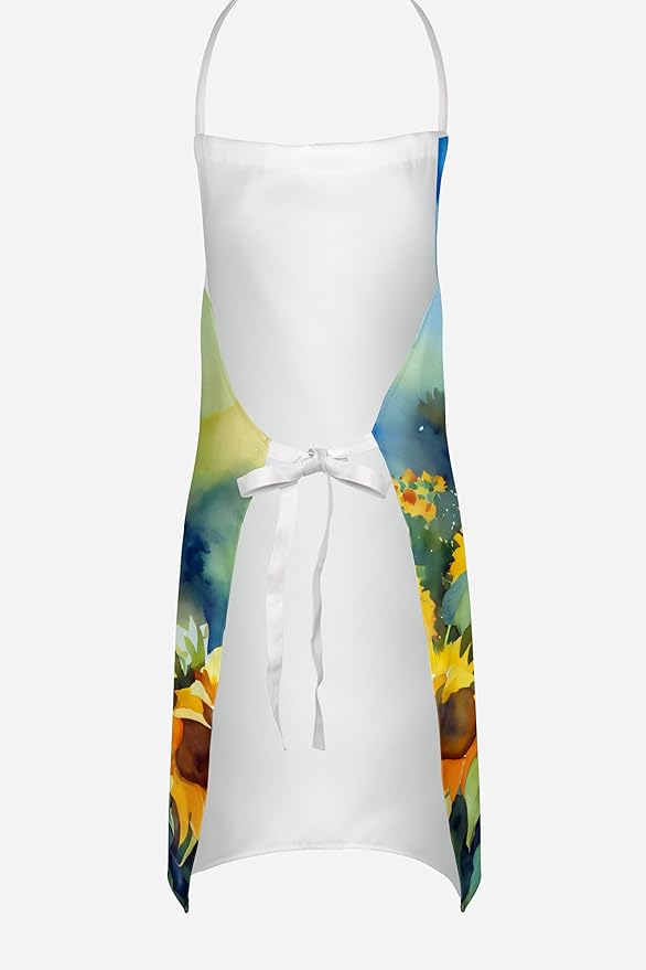 Caroline's Treasures Sunflowers in Watercolor Apron Cooking Kitchen Server Baking Crafts Gardening for Adult Women Men, Unisex, Large, Multicolor