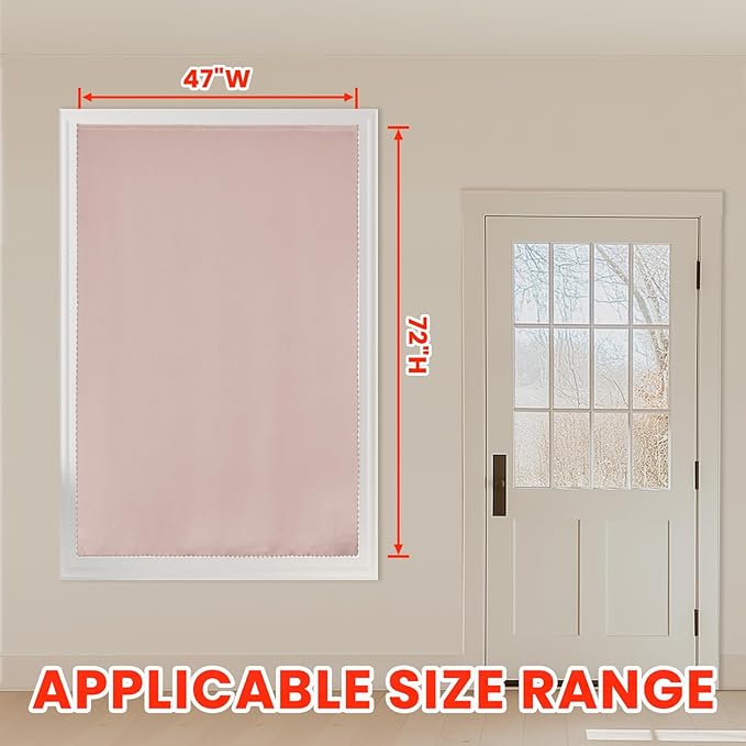 AJAZZ self Adhesive Portable 100% Blackout Curtains Simple and Easy to installBedroom Window Thermal Lnsulated Kitchen Room Darkening Black Small Drapes 1-Pack