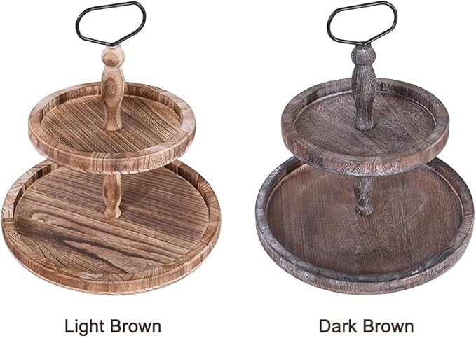 Countertop Fruit and Vegetable Basket Bowl Party Dining Room Table Tea Home Multifunction Decorative Organizer Breakfast for Kitchen Countertop Two Tier Tray Table Centerpieces (Color : 1) (1)