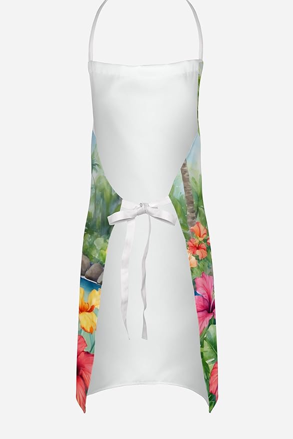 Caroline's Treasures Welsh Springer Spaniel Luau Apron Cooking Kitchen Server Baking Crafts Gardening for Adult Women Men, Unisex, Large, Multicolor