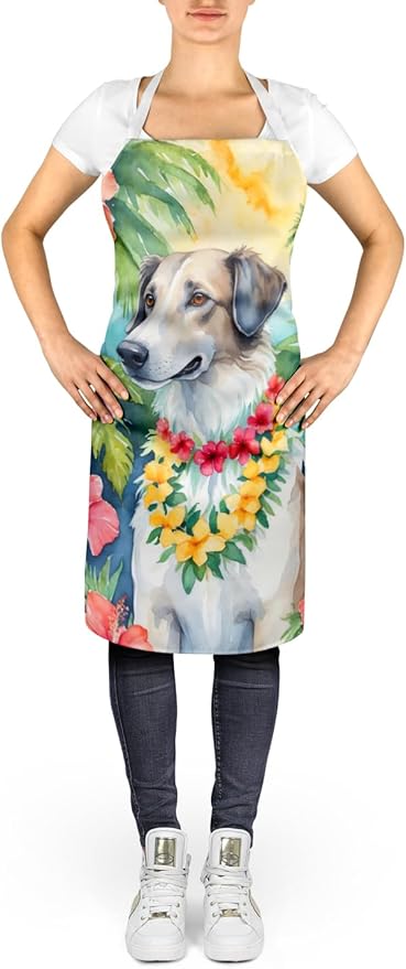 Caroline's Treasures Borzoi Luau Apron Cooking Kitchen Server Baking Crafts Gardening for Adult Women Men, Unisex, Large, Multicolor