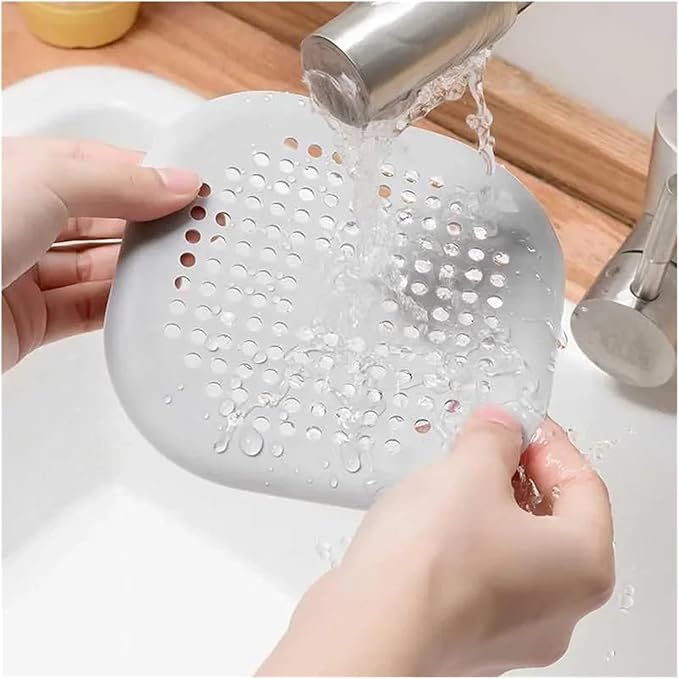 5/1x Hair Catcher Filter Sink Anti-Blocking Strainer Kitchen Bathroom Bathtub Shower Sewer Filters Floor Silicone Stopper Covers(White)