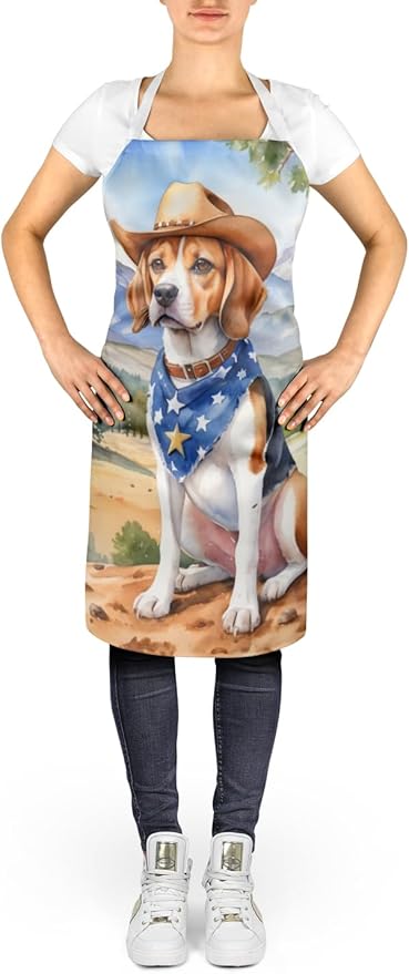 Caroline's Treasures Beagle Cowboy Welcome Apron Cooking Kitchen Server Baking Crafts Gardening for Adult Women Men, Unisex, Large, Multicolor