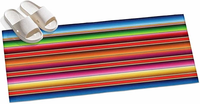 Runner Rug for Bedroom Hallway, Mexican Stripes Vintage Ethnic Kitchen Runner Rugs Area Rug 2x6ft, Native American Stripe Washable Soft Floor Carpet for Entryway Stair