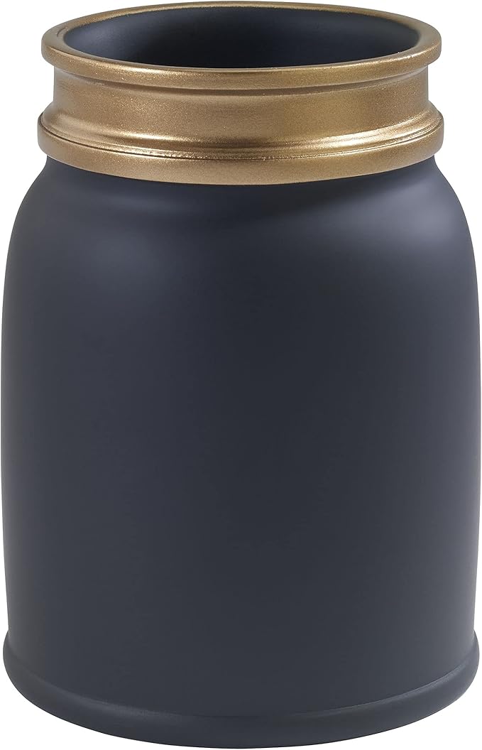 Avanti Linens - Tumbler, Guest Bathroom Essentials, Modern Home Decor (Memphis Collection, Black)