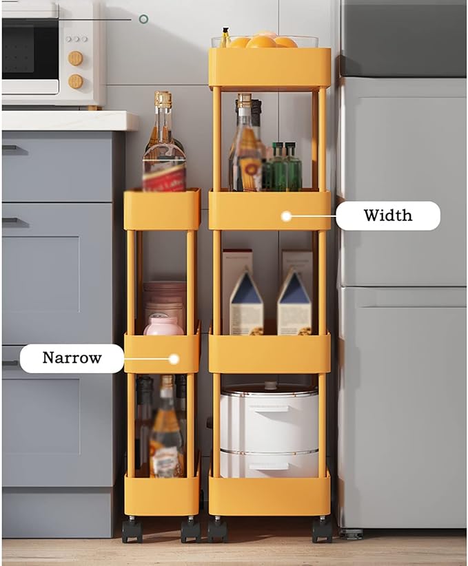 Kitchen Storage Rack Kitchen Rack Floor-to-Ceiling Multi-Layer Removable Crevice Storage Rack Supplies Home Space-Saving Storage Shelves (Color : A-40.5x13.5x87cm) (C 40.5x13.5x62cm)