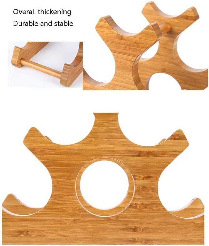European-Style Simple Wine Rack Kitchen Desktop Space-Saving Bamboo Rack (Accommodating 6 Bottles) Narrow