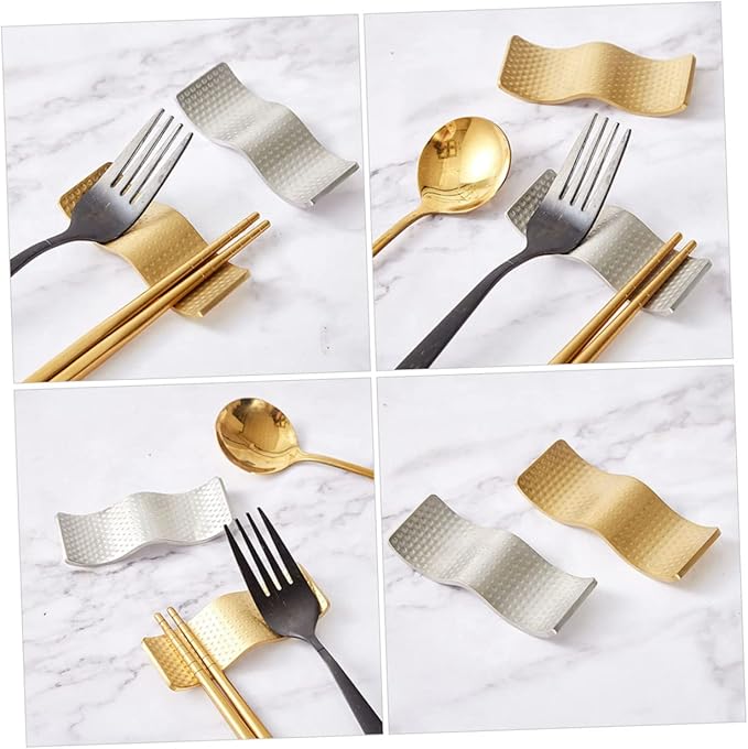 OSALADI 2pcs Stainless Steel Chopstick Rest Holder Stand for Chopsticks Spoons Forks for Home Kitchen Restaurant and Hotel Use Easy to Clean and Store