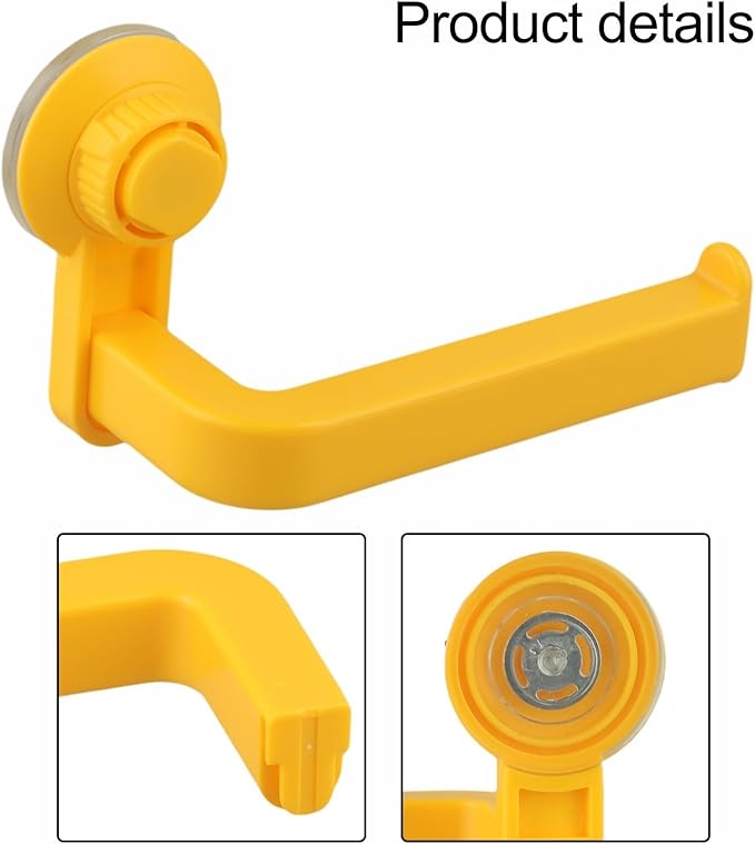 Punch-Free Paper Towel Holder, 10x14.5cm Wall-Mounted Toilet Roll Dispenser with Strong Suction Cup, ABS Material Bathroom Storage Organizer for Kitchen and Restroom(Yellow)