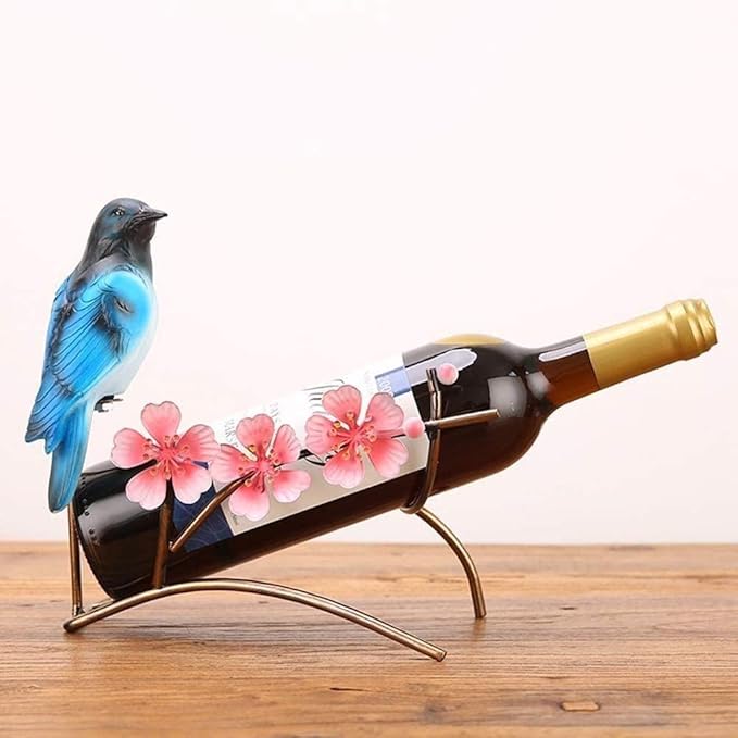 Creative Metal Wrought Iron Wine Rack Multi-Function European Home Living Room Kitchen Desktop Decoration Crafts