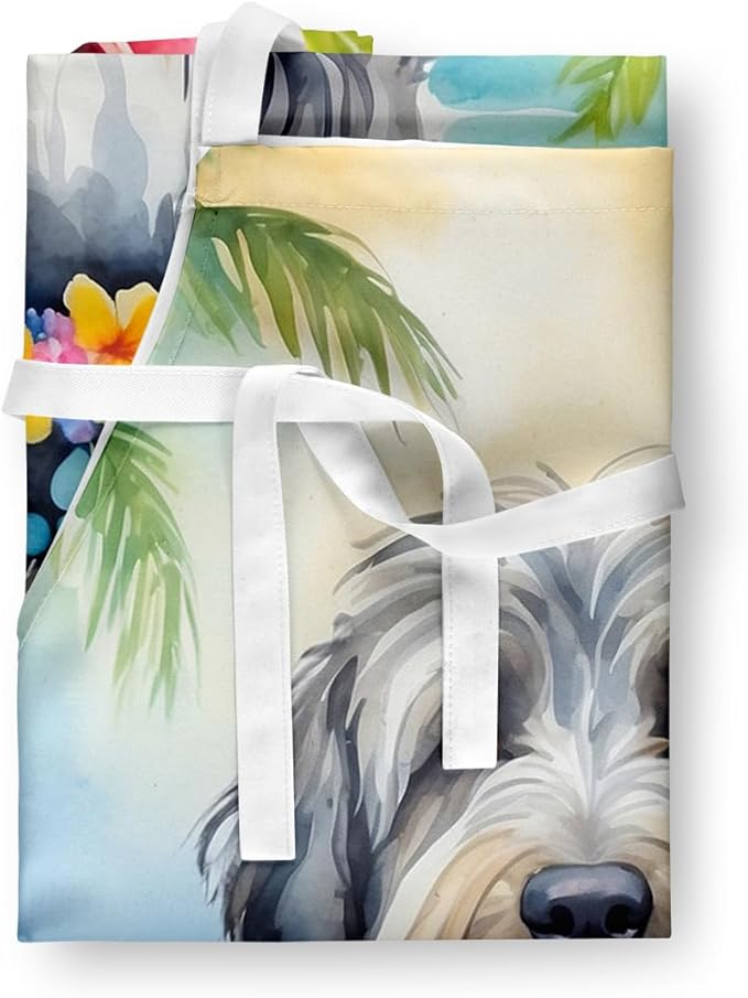Caroline's Treasures Bergamasco Sheepdog Luau Apron Cooking Kitchen Server Baking Crafts Gardening for Adult Women Men, Unisex, Large, Multicolor