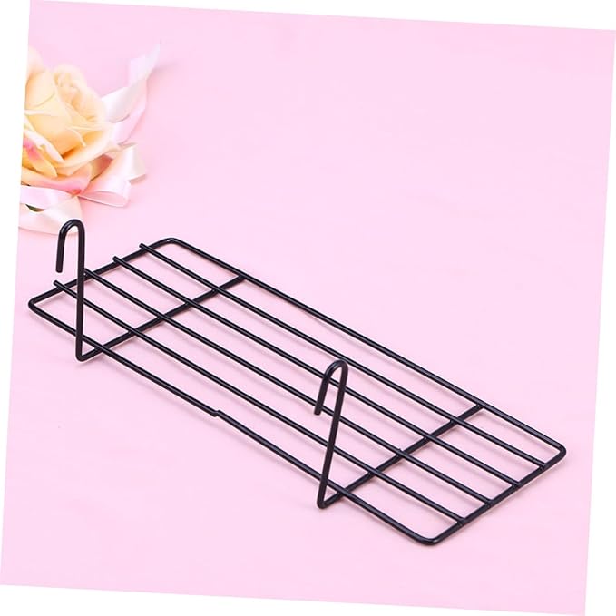2Pcs Wire Grid Panel Shelf Set Black Metal Storage Baskets for Wall Organizing for Kitchen Bathroom and Home Decor