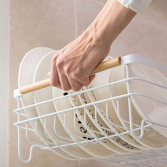 Kitchen Dish Drainer Cutlery Holder Plates Bowls Utensils Rack Drip Tray Sink
