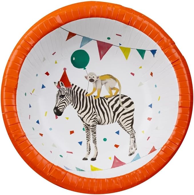 Talking Tables 8 x Safari Party Paper Bowls | Eco-Friendly Disposable Bowls, Fun Children's Party, Birthday Party, Animal Safari, Madagascar