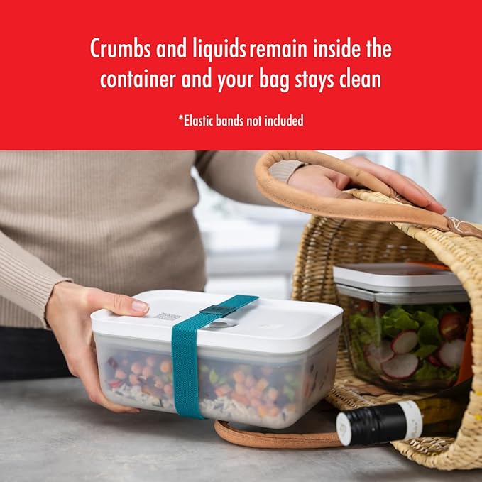 ZWILLING Fresh & Save Plastic Lunch Box, Airtight Food Storage Container, Meal Prep Container, BPA-Free, Grey, Semitransparent - Medium