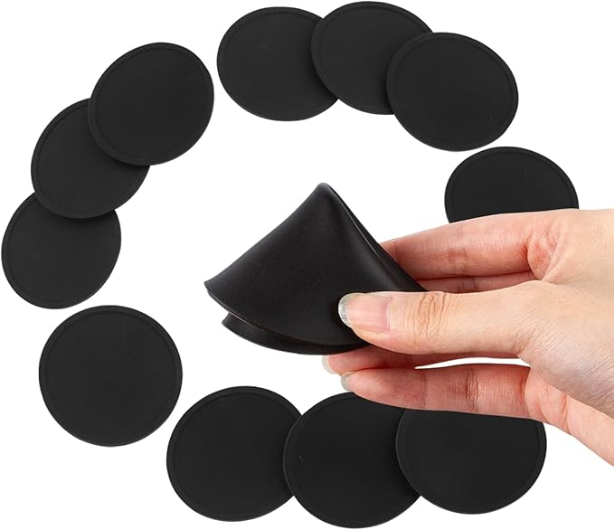 Silicone Coasters Set of 12 with Holder, Drinking Coasters - Cup Mat for Hot or Cold Drinks,Beer,Coffee, Thickened, Non-Slip, Non-Stick, Deep Tray Black