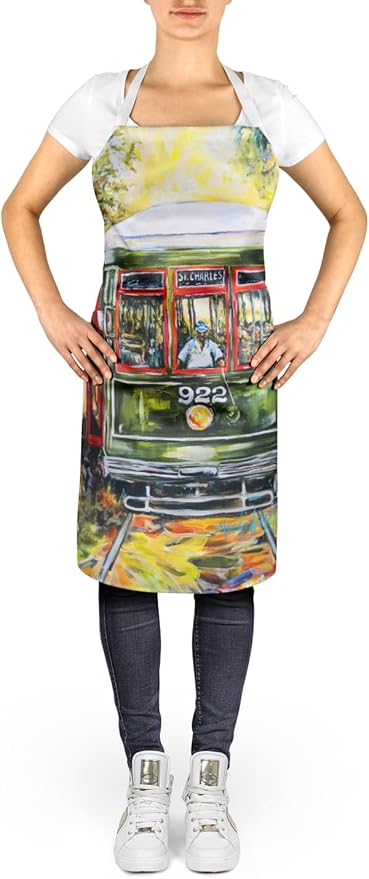 Caroline's Treasures Saint Charles No. 922 Streetcar Apron Cooking Kitchen Server Baking Crafts Gardening for Adult Women Men, Unisex, Large, Multicolor