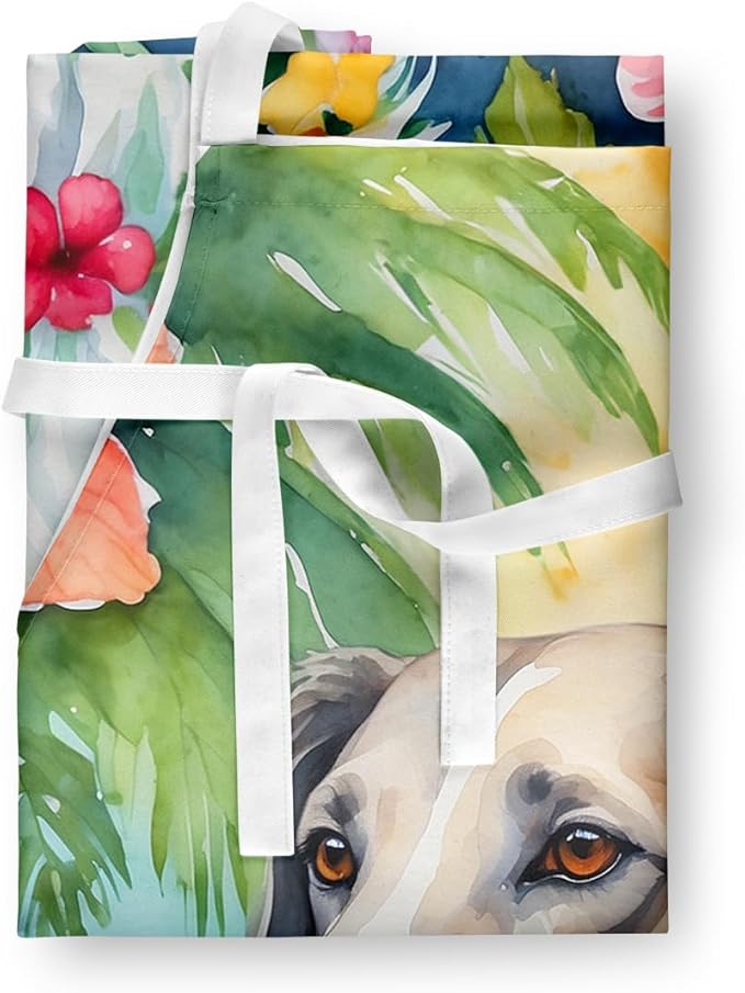 Caroline's Treasures Borzoi Luau Apron Cooking Kitchen Server Baking Crafts Gardening for Adult Women Men, Unisex, Large, Multicolor