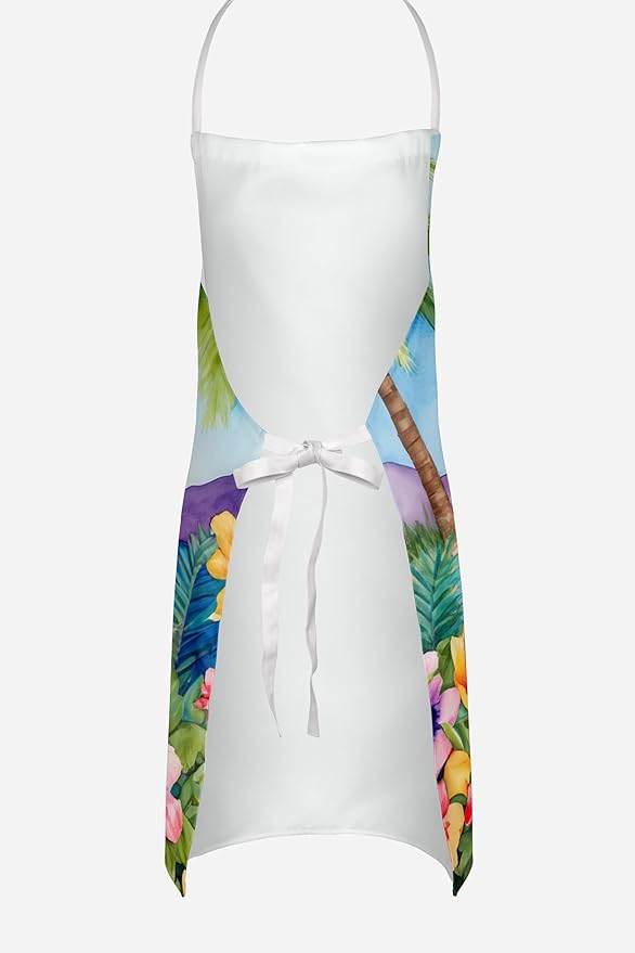 Caroline's Treasures Fox Terrier Luau Apron Cooking Kitchen Server Baking Crafts Gardening for Adult Women Men, Unisex, Large, Multicolor