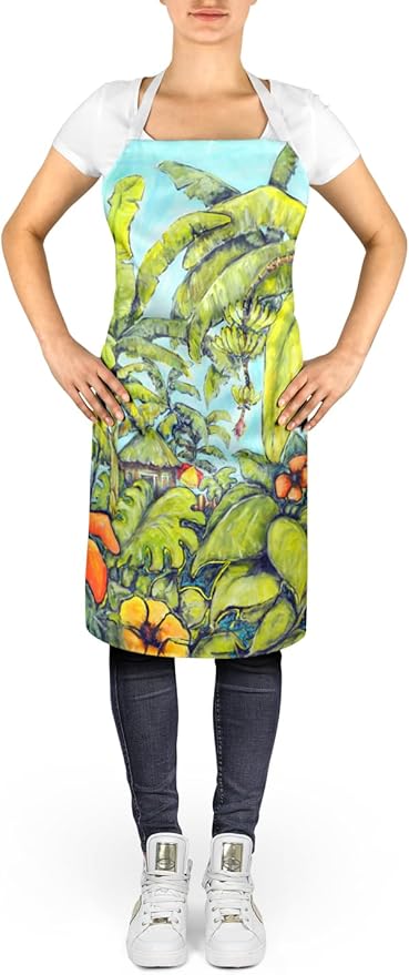 Caroline's Treasures Banana Cabana Apron Cooking Kitchen Server Baking Crafts Gardening for Adult Women Men, Unisex, Large, Multicolor