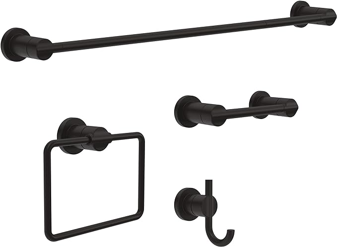 Delta Nicoli (1-Pack) Toilet Paper Holder Matte Black Tissue Roll Holder for Bathroom Organization and Storage Pivoting Toilet Tissue Holder Wall Bathroom Accessories NIC50-MB