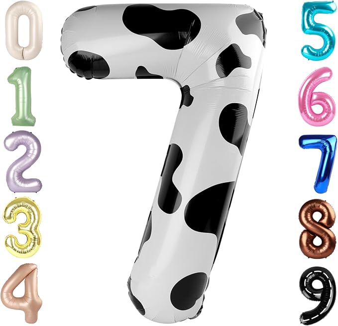 7 Balloon Numbers 40 Inch, 6 7 Birthday Decorations, White Black Seven Birthday Decor, 7 17 27 70 Year Old Balloon Number for Engagement, Wedding, Graduations