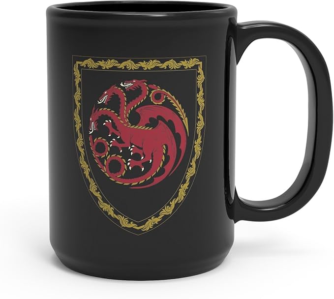 Zak Designs House of the Dragon Unique Color Change Ceramic Coffee Mug for Hot Drinks, Collectible Keepsake (15 oz, Targaryen)