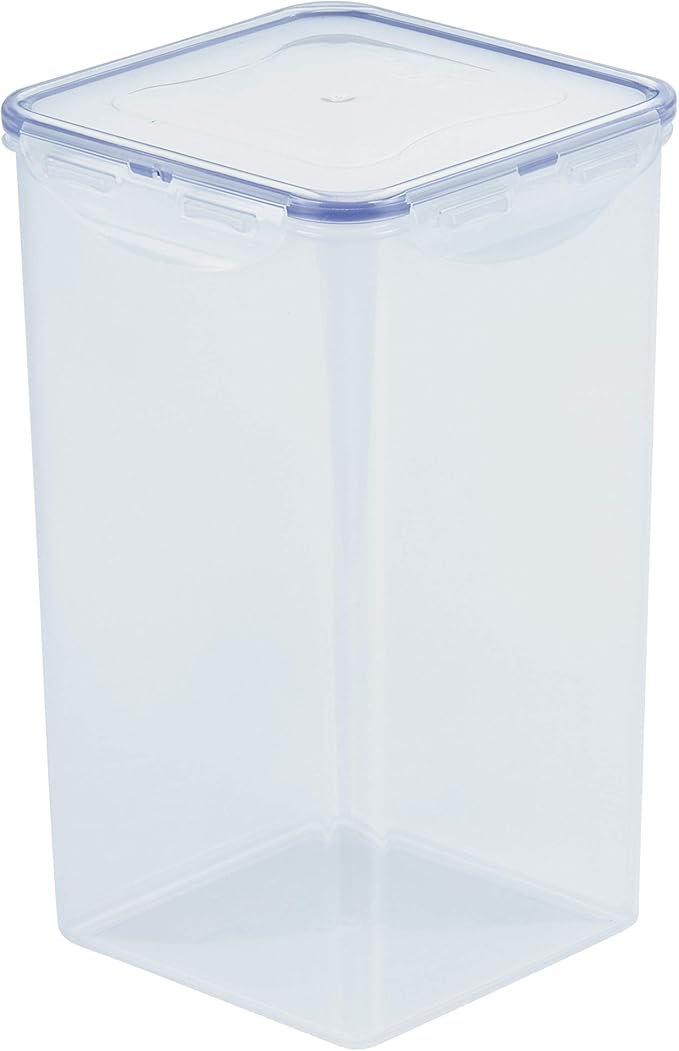 LOCK & LOCK Easy Essentials Food lids/Pantry Storage/Airtight containers, BPA Free, Square-16.9 Cup-for Chips, Clear (Pack of 3)