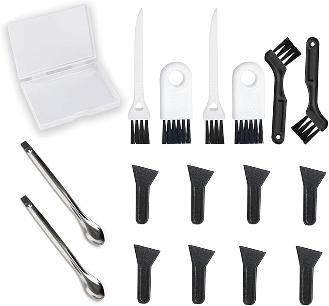 Brushes Scrapers Spoons Set Grinder Scrapers Kit for Grinder - Spices Grinder Cleaning Kit includes 8Pcs Scraper 4Pcs Brush 2Pcs Metal Spoon