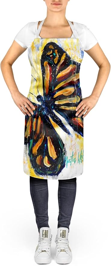 Caroline's Treasures Butterfly Breeze Apron Cooking Kitchen Server Baking Crafts Gardening for Adult Women Men, Unisex, Large, Multicolor